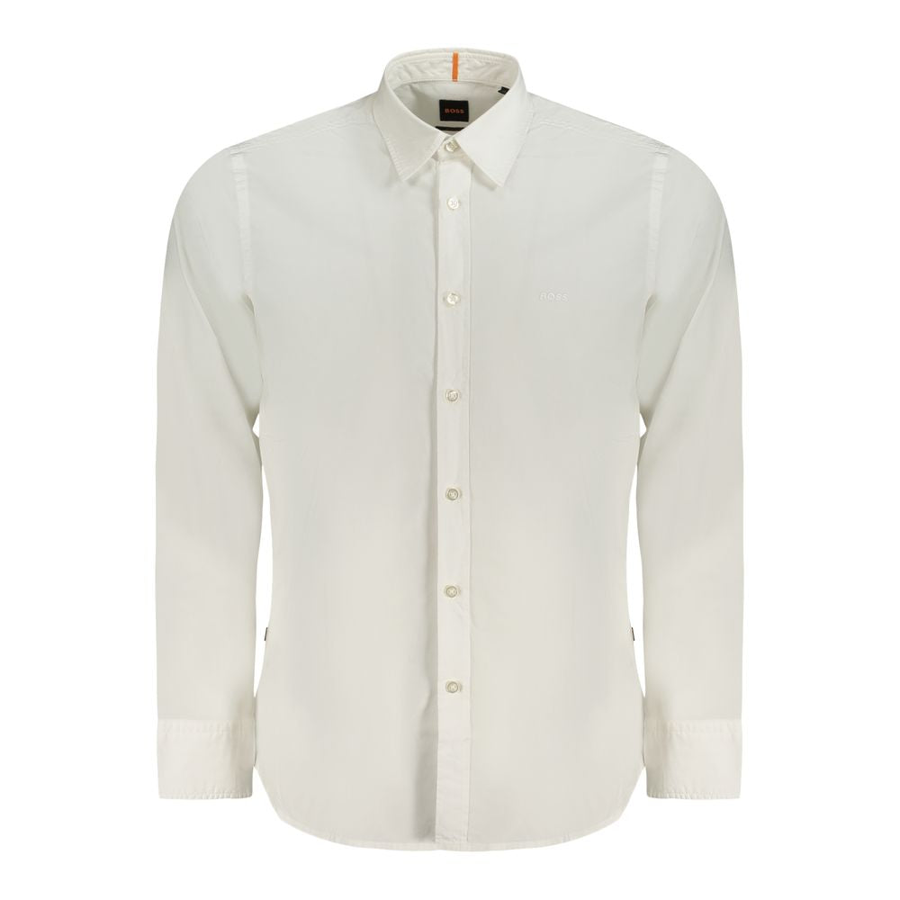 Hugo Boss White Cotton Long Sleeve Shirt