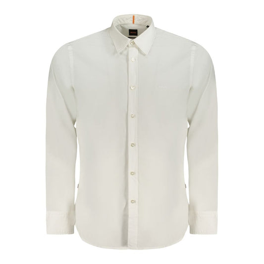 Hugo Boss White Cotton Long Sleeve Shirt