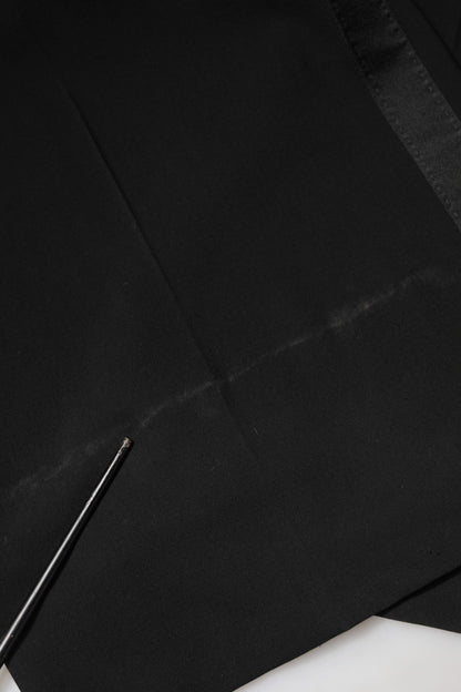 Dolce & Gabbana Black Wool High Waist Wide Leg Pants