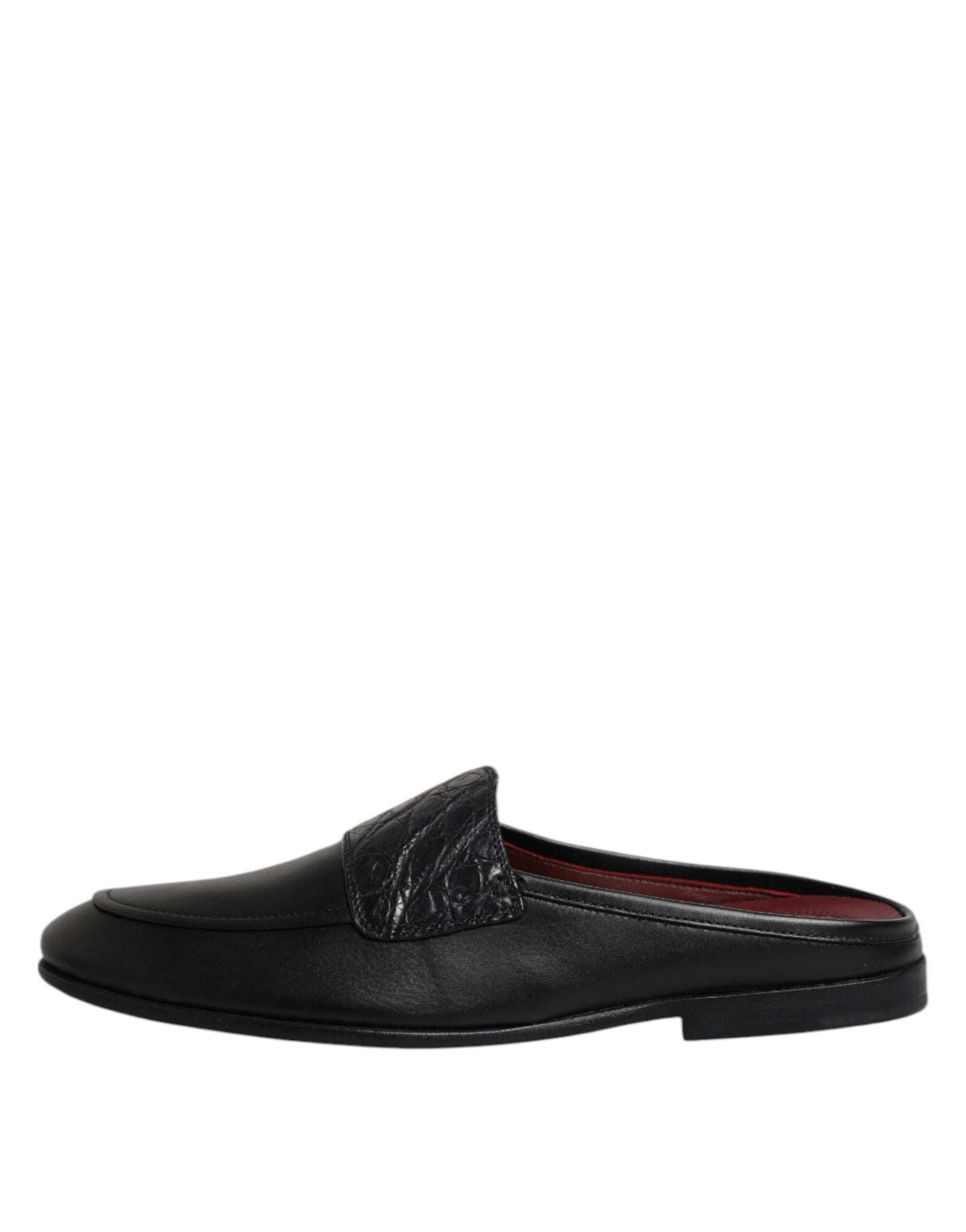 Dolce & Gabbana Black Calfskin Leather Slip On Loafers