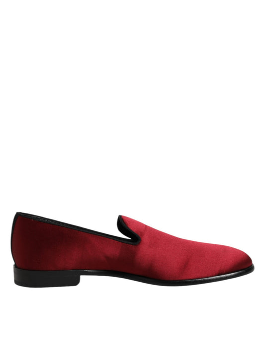 Dolce & Gabbana Red Velvet Slip On Loafers