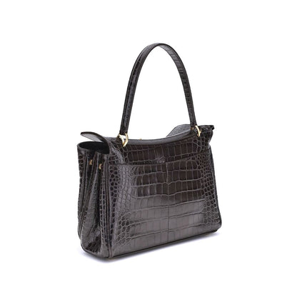 Balenciaga Rodeo Shoulder Bag in Crocodile-Print Leather