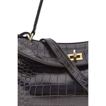 Balenciaga Rodeo Shoulder Bag in Crocodile-Print Leather