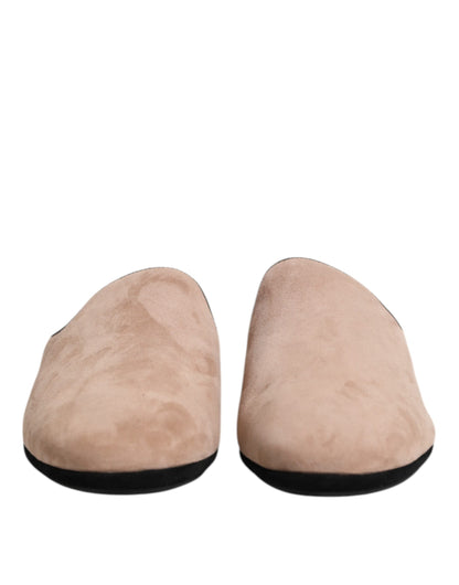 Dolce & Gabbana Beige Capra Suede Slides