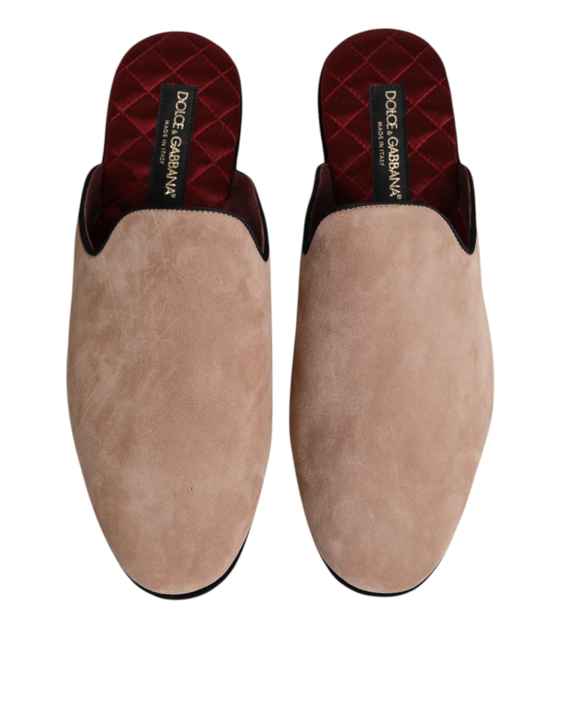 Dolce & Gabbana Beige Capra Suede Slides