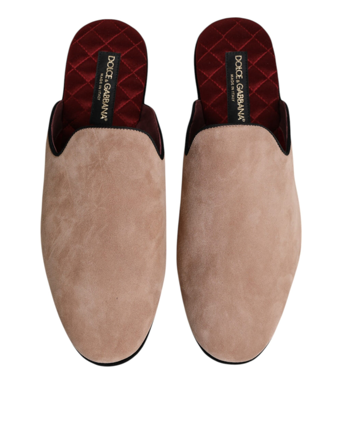 Dolce & Gabbana Beige Capra Suede Slides