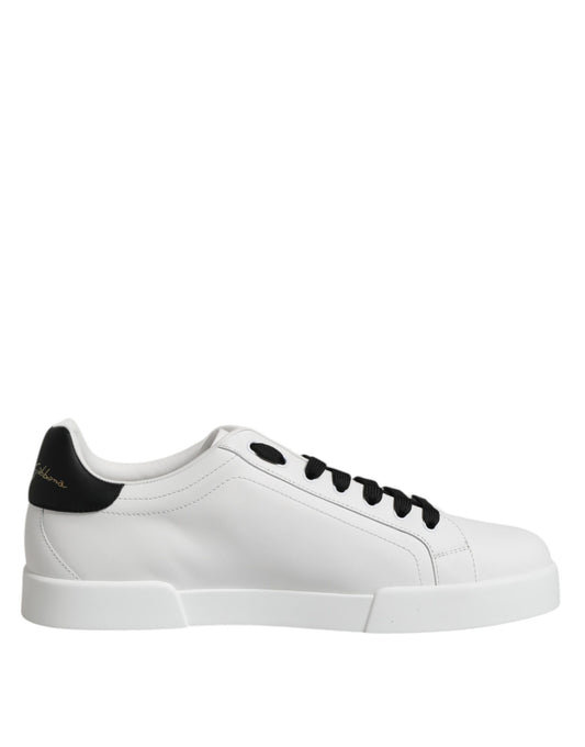 Dolce & Gabbana White DG Logo Portofino Low Top Sneakers