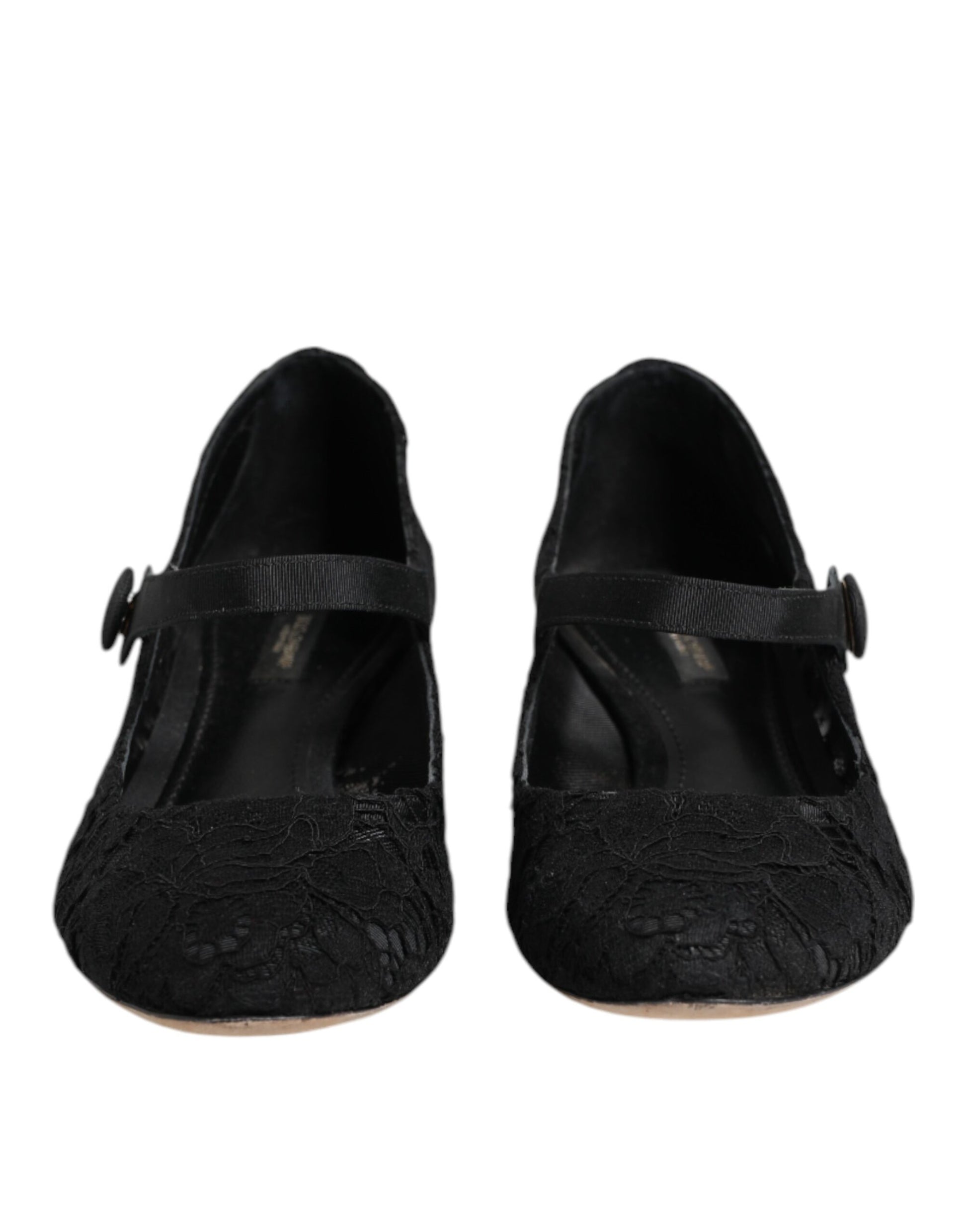 Dolce & Gabbana Black Vally Taormina Floral Lace Pumps Shoes
