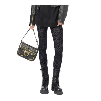 PINKO Bold Black Nylon Leggings