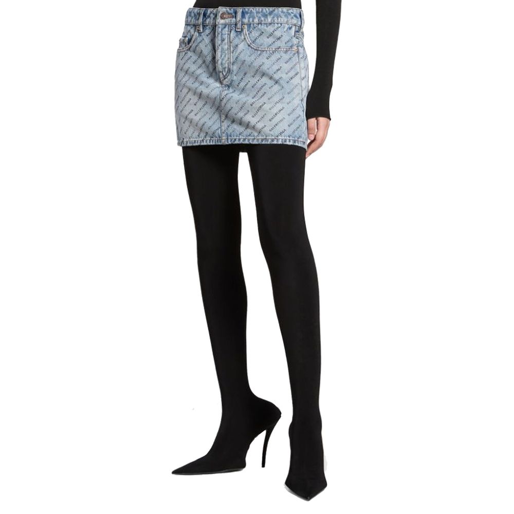 Balenciaga Logo Print Denim Skirt – A Fashion Statement