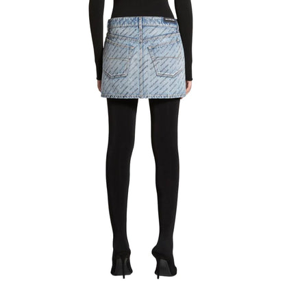 Balenciaga Logo Print Denim Skirt – A Fashion Statement