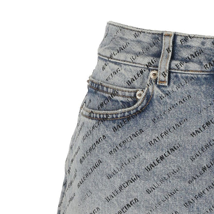 Balenciaga Logo Print Denim Skirt – A Fashion Statement