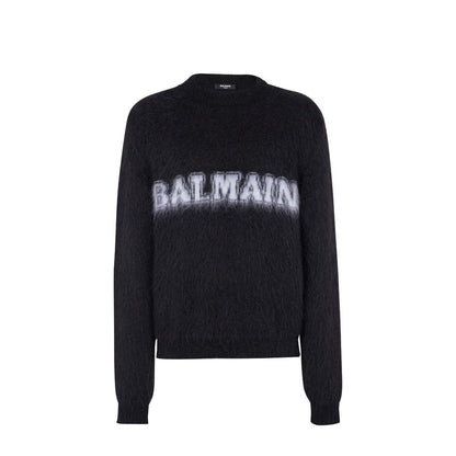 Balmain Logo-Print Jumper: Bold Luxury in Mohair