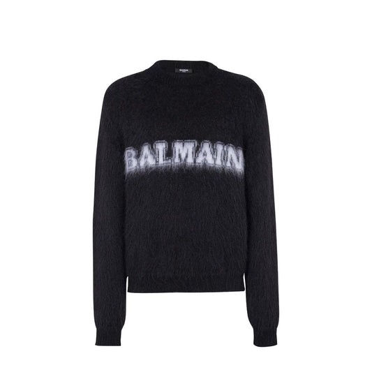 Balmain Logo-Print Jumper: Bold Luxury in Mohair