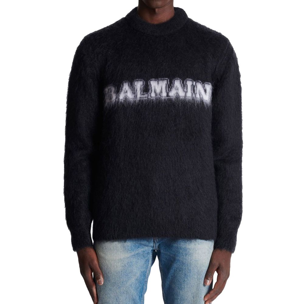 Balmain Logo-Print Jumper: Bold Luxury in Mohair