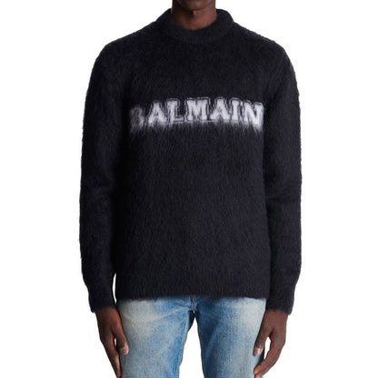 Balmain Logo-Print Jumper: Bold Luxury in Mohair