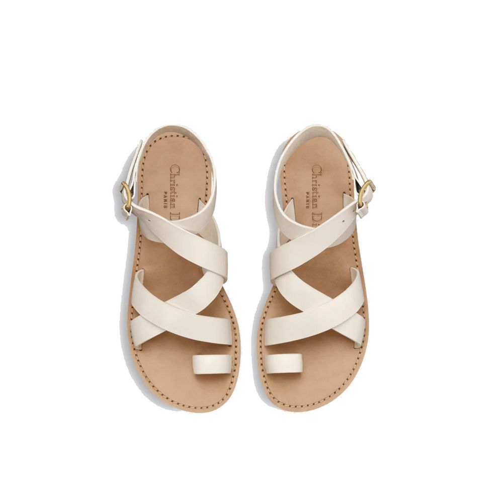 Dior Sun Leather Flat Sandals for Women