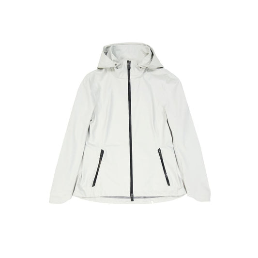 Herno Women's White Hooded Water-Repellent Rain Jacket