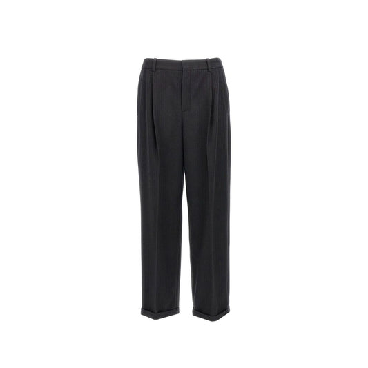 Saint Laurent Cashmere And Wool Flannel 90's Striped Pants