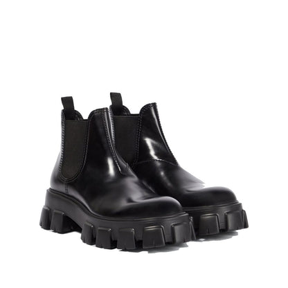 Prada Monolith Leather Ankle Boots for Men