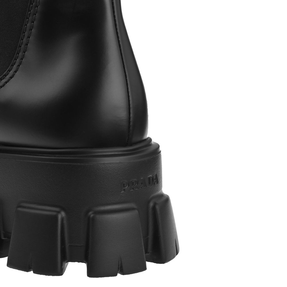 Prada Monolith Leather Ankle Boots for Men