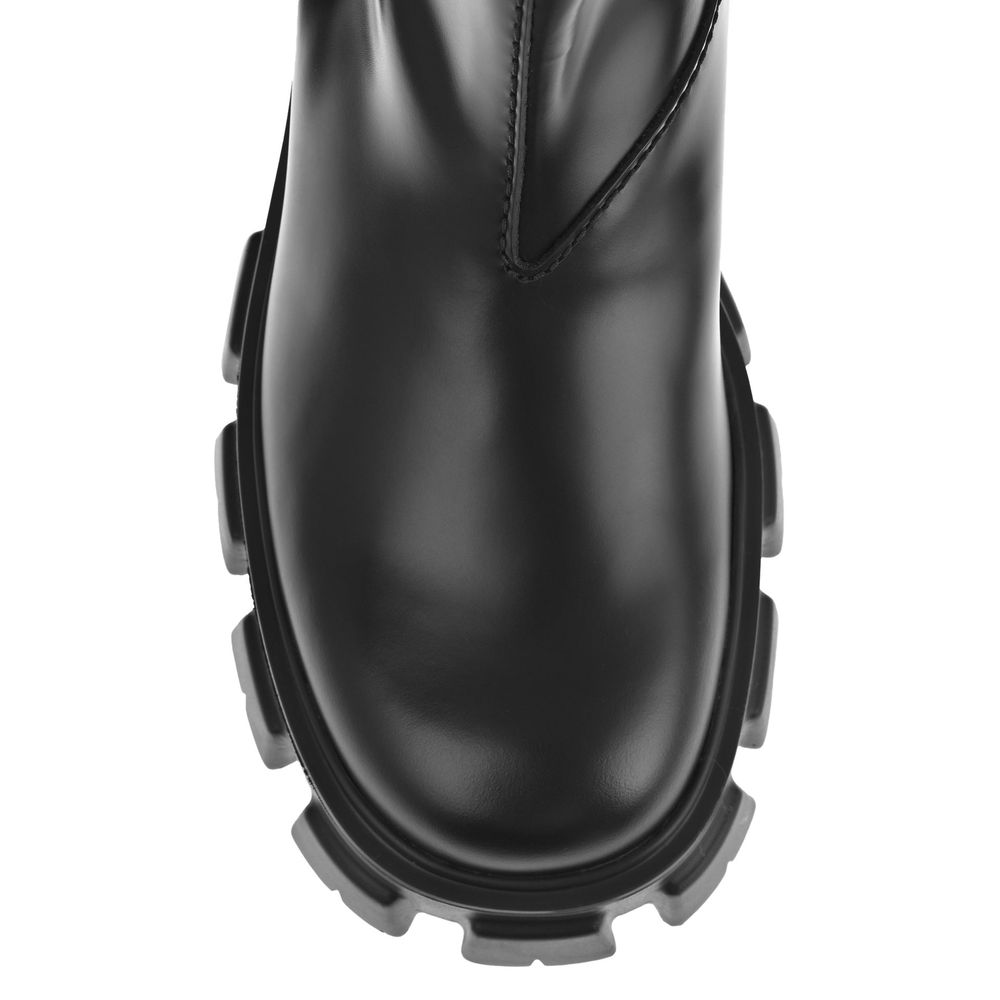 Prada Monolith Leather Ankle Boots for Men