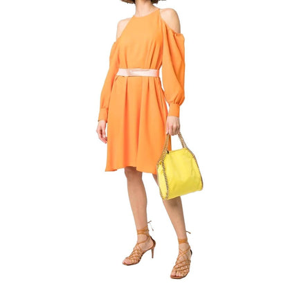 Stella McCartney Orange Off-Shoulder Long Sleeve Dress