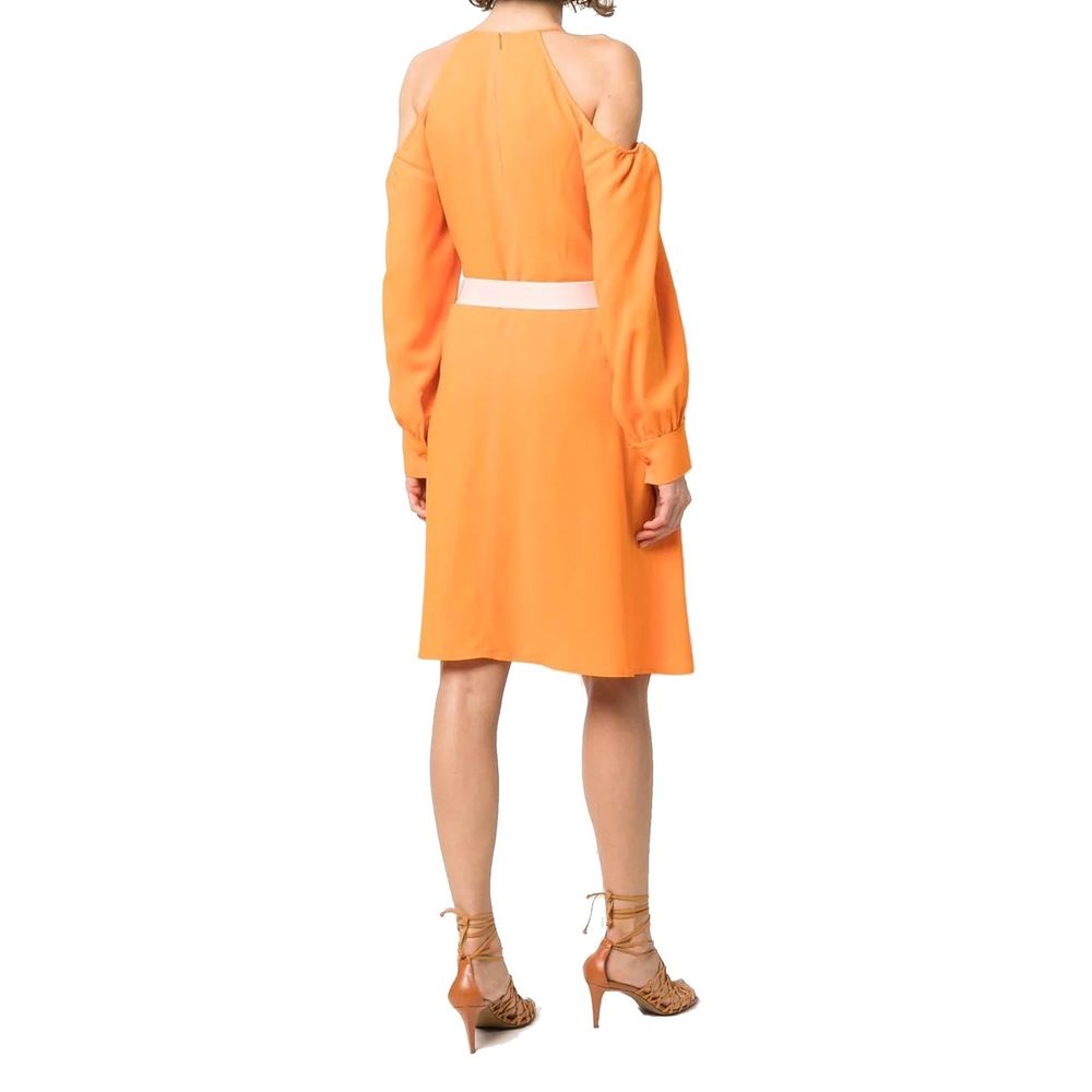 Stella McCartney Orange Off-Shoulder Long Sleeve Dress