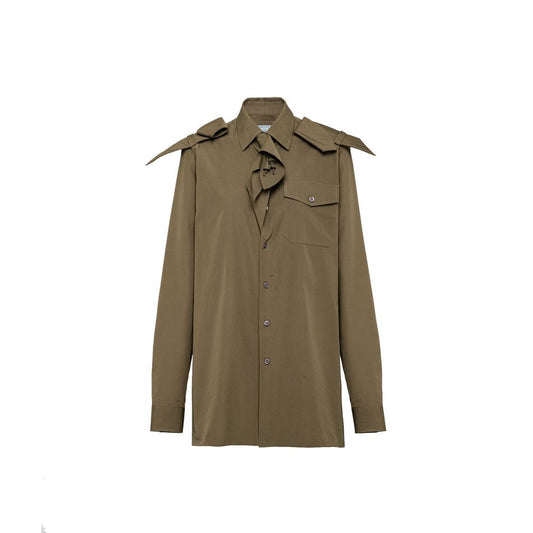 Prada Cotton Shirt in Camouflage Green