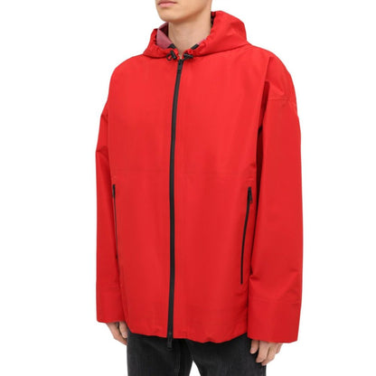 Bottega Veneta Red Hooded Windbreaker Jacket for Men