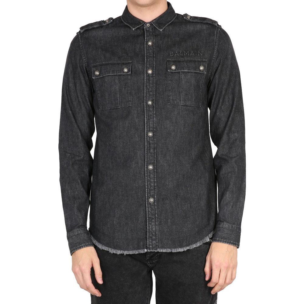 Balmain Cotton Denim Shirt: Bold and Modern Elegance