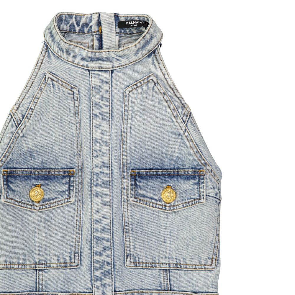 Balmain Denim Mini Dress: Edgy Elegance