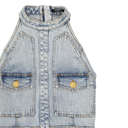 Balmain Denim Mini Dress: Edgy Elegance