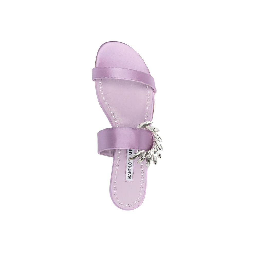 Manolo Blahnik Chivela 010 Flat Sandals - Luxurious Silk Elegance