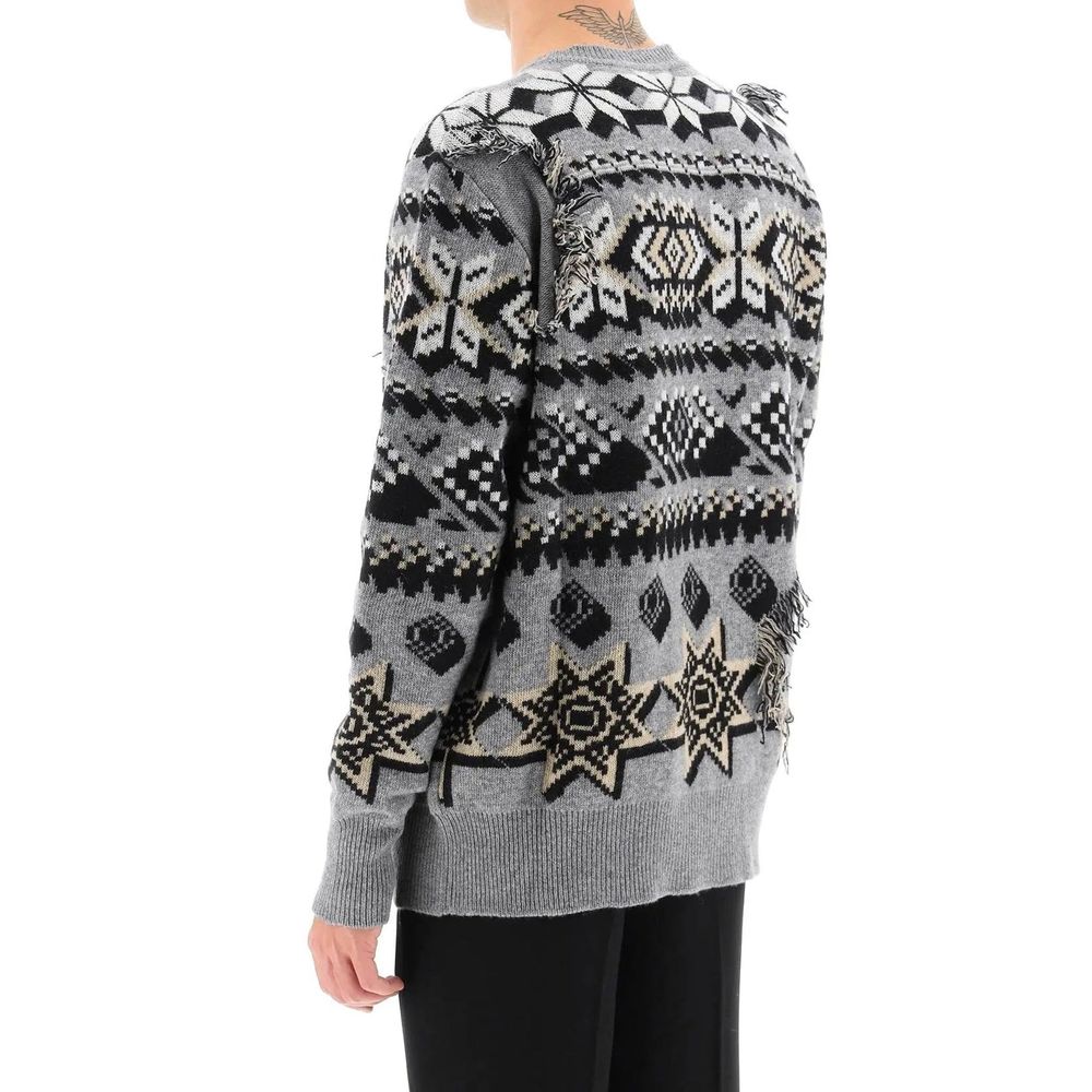 Etro Wool Sweater - Elegant Animal Print Knitwear