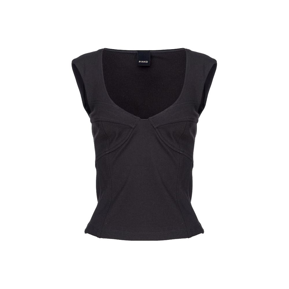 PINKO Black Viscose Sleeveless Top