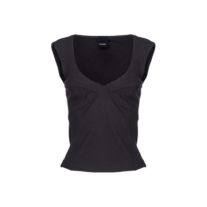 PINKO Black Viscose Sleeveless Top