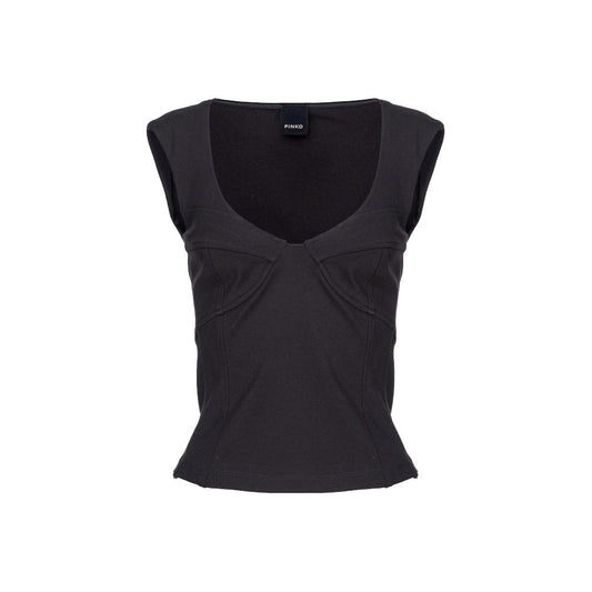 PINKO Black Viscose Sleeveless Top
