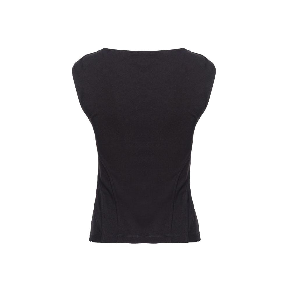 PINKO Black Viscose Sleeveless Top