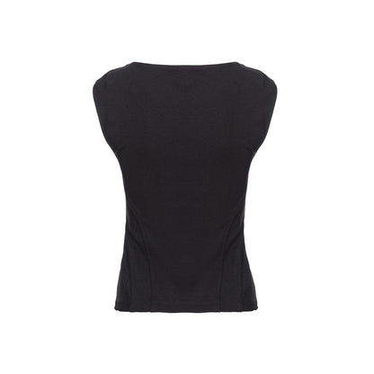 PINKO Black Viscose Sleeveless Top