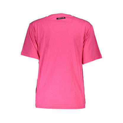 Cavalli Class Pink Cotton T-Shirt - Bold and Chic Statement Top