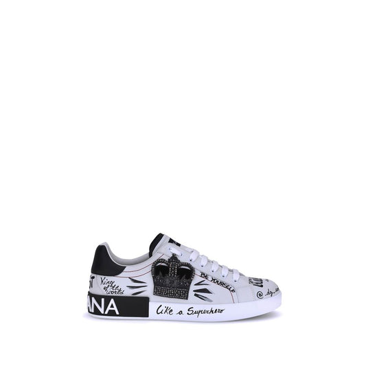 Dolce & Gabbana Black & White Portofino Sneakers for Men