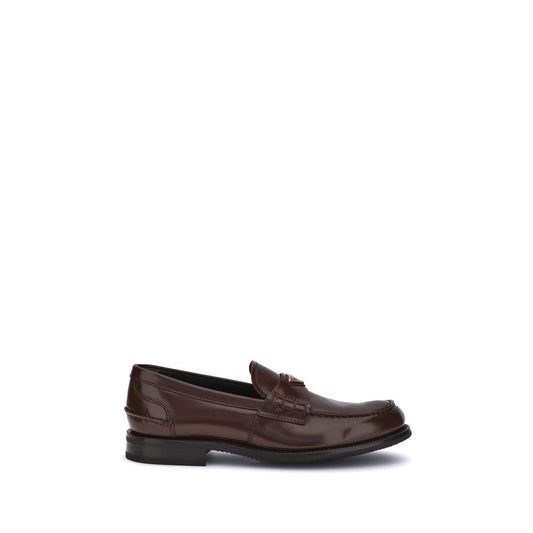 Prada Triangular Plaque Loafers - Timeless Elegance