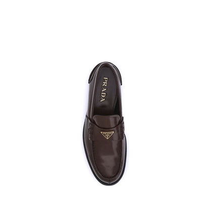 Prada Triangular Plaque Loafers - Timeless Elegance