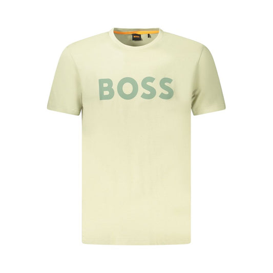 Hugo Boss Green Cotton T-Shirt - Casual Elegance