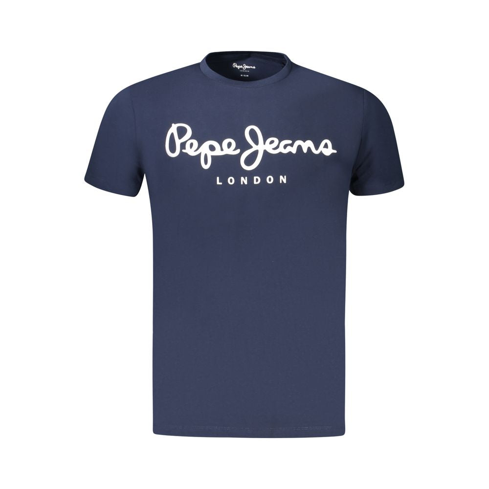 Pepe Jeans Blue Cotton T-Shirt with Logo
