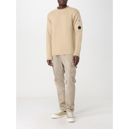 C.P. Company Beige Wool Sweater with Goggle Detail