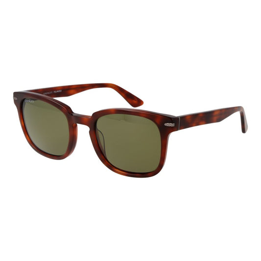Serengeti Brown Acetate Sunglasses – Square Design with Green Lenses