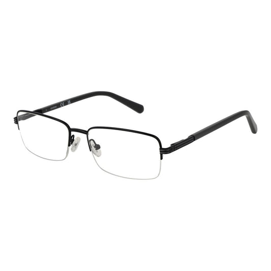 Guess Black Men’s Optical Frames – Half-Rim Rectangle Design