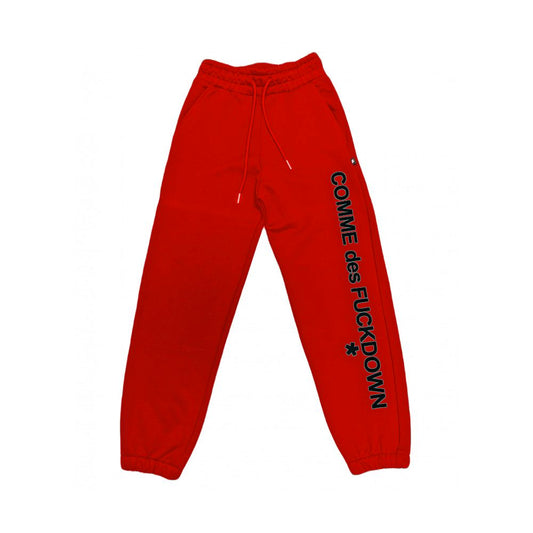 Comme Des Fuckdown Red Cotton Sweatpants